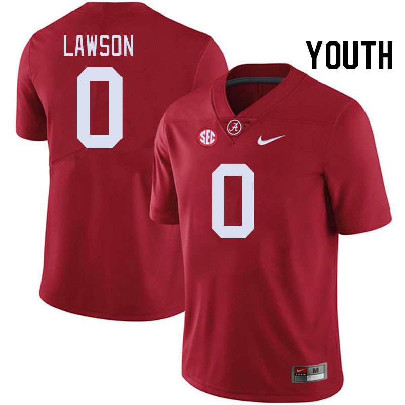 Youth #0 Deontae Lawson Alabama Crimson Tide College Football Jerseys Stitched-Crimson